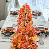 CQURE 5 Pack Fall Leaf Garland, Total 29.5Ft Artificial Fall Vines Autumn Garland Fall Maple Leaves Thanksgiving Decor for Home Wedding Fireplace Christmas