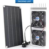 AntPay Solar Powered Fan Kit, IPX7 Weatherproof Dual Fan, Solar Exhaust Intake Cooling Ventilation for Chicken Coop,Greenhouse,Shed,Pet House,Outside with 11Ft/3.5m