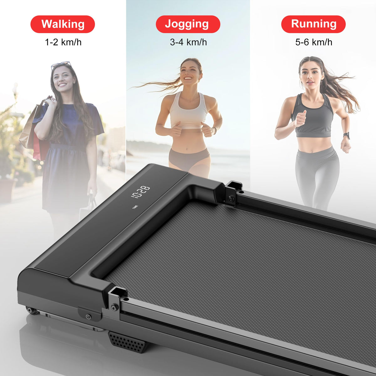 Walking Pad Treadmill for Home with Handle Bar Foldable Under Desk Terluxra