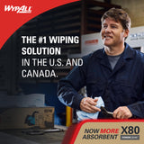 WypAll PowerClean X80 Cloths Heavy Duty Wipes (41044), Brag Box, Extended Use Towels, White (1 Pack of 152 Sheets, 152 Sheet Total)