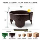 12 Inch Wrap-Around Adjustable Planting Grow Rings | 3 Pack | Brown | Install Around Existing Plants | Square Foot Gardening | Trimmer Protection and Mulch Barrier | Heavy Duty | Made in USA