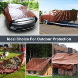 Patiobay Tarp 8x10FT, 14 Mil Large Tarps Heavy Duty Waterproof with Grommets Every 23.6", 420D Thick Plastic Tarp, UV Resistant Tear&Fade Resistant, Reinforced Edges for Outdoor Pool Camp Tent
