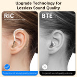 Hearing Aids for Seniors, Hearing Aids Rechargeable with Noise Cancelling and Volume Control, Hearing Amplifier for Adults Hearing Loss, Portable Behind-the-Ear Hearing Aid Headphones (colour of skin)