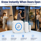 SanJie Door Chime, Door Open Contact Sensor Alarm with 500 FT Range,26 Chimes 5 Adjustable Volume for Business/Store/Home/Office When Entering 3 Sensors + 1 Receiver
