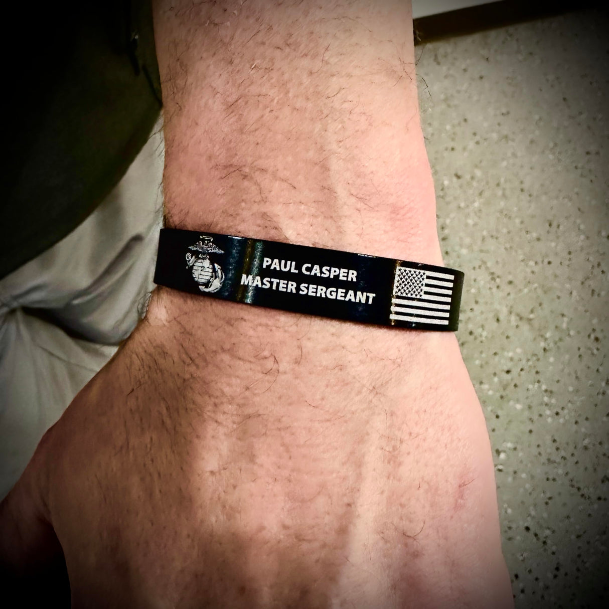 Center Mass, Inc. Legacy Band - Personalized ID & Memorial Bracelet - 2 Size Options - Black Metal