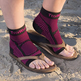 TechWare Pro Ankle Brace Compression Sleeve - Relieves Achilles Tendonitis, Joint Pain. Plantar Fasciitis Foot Sock with Arch Support Reduces Swelling & Heel Spur Pain. (Black/Pink, L/XL)