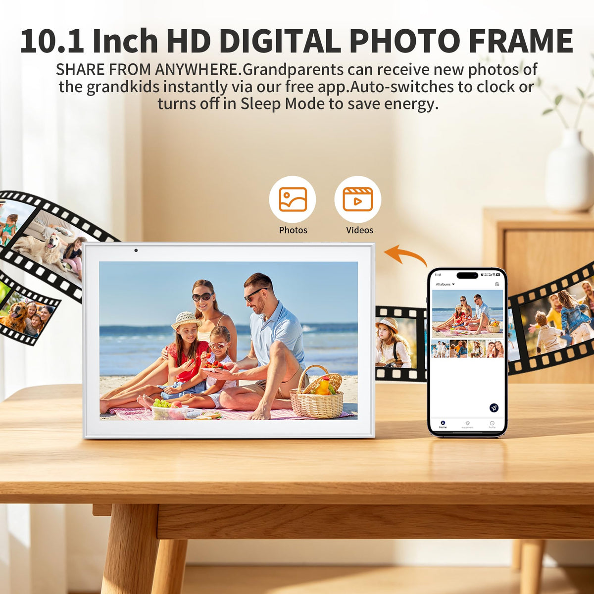 Smart Digital Calendar 10.1 Inch, Electronic Family Calendar Planner with Touchscreen, Shared Chore Chart, Meal Planner, To Do List & Schedule Board, WiFi Digital Family Command Center, Photo Frame