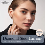 The Diamond Channel CERTIFIED 1 to 12 Carat LAB GROWN Solitaire Diamond Stud Earrings Round Cut 4 Prong Screw Back (F-G Color, VS1-VS2 Eye Clean Clarity)