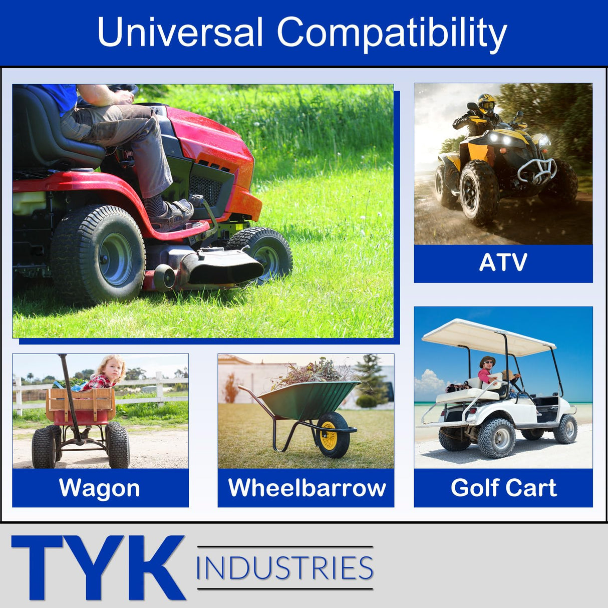 Pair (2) TYK 13x6.50-6 Inner Tube, Lawn Mower Tire Tubes 13x650-6 with a TR13 Valve Stem