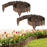 9.6ft L x 3.9in H Landscape Edging - 2 Pack Anti-Corrosive Wood Flower Bed Edging Borders, Garden Edging for Yard Path Lawn Decorative Tree Fence