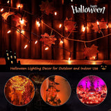 Halloween Orange String Lights Decorations，2 Pack 17.8 Feet 50 LED Battery Operated Mini String Lights with 8 Modes Waterproof for Outdoor Indoor Patio Xmas Tree Holiday Party Christmas Show