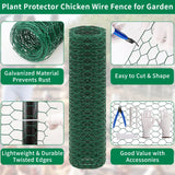 Jcmbreltik Chicken Wire Fencing, Plant Protectors from Animals DIY Kit with Accessories, 15.7x197 Inch Flexible Floral Chicken Wire for Garden & Floral Arrangements