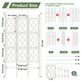 63 Inch White Metal Pipe Garden Trellis Support Fence Frame for Climbing