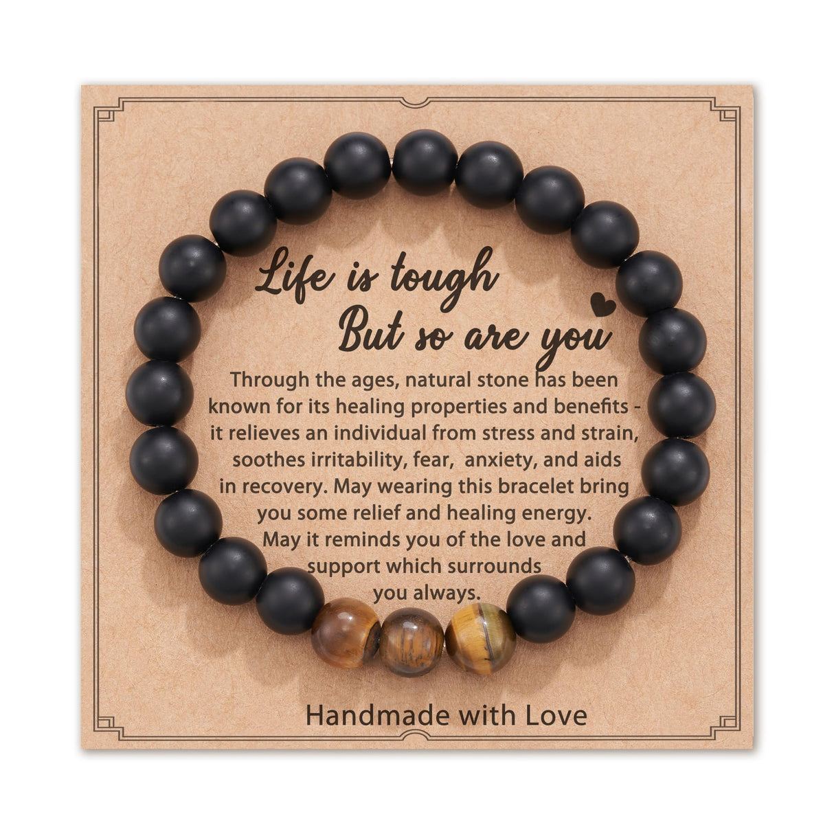 HGDEER Get Well Soon Gifts for Men, Inspirational Healing Crystal Bracelet