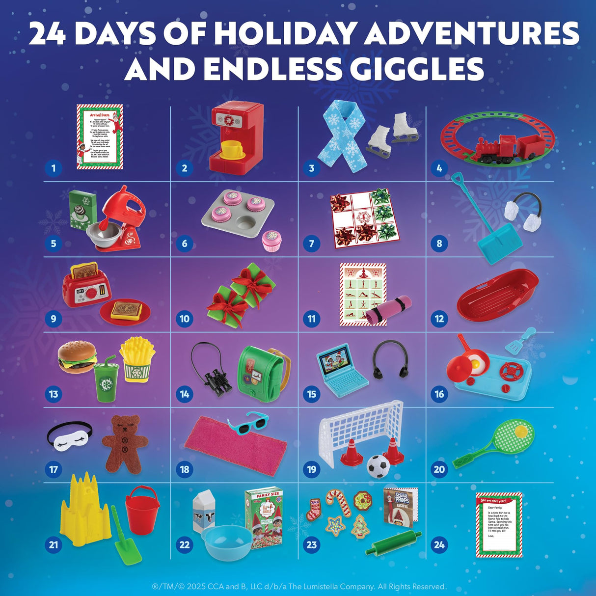 The Elf on the Shelf 24-Day Ultimate Kit – Official Elf Accessories with 70+ Props, Idea Cards, and Backdrops – Easy Elf on The Shelf Ideas for Kids – Christmas Decorations – Scout Elf Not Included.