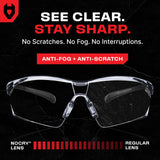 NoCry Clear Shooting Glasses for Men with Anti-Fog and Scratch Resistant Wraparound Lenses — ANSI Z87 Safety Glasses for Men with Adjustable Temples & Nose Pad — 100% UV Eye Protection for Shooting