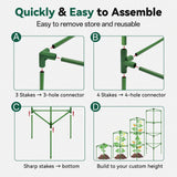 Halatool 3 Pack 60 Inch Adjustable Tomato Cages for Graden