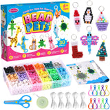 Beads for Crafts, Pony Beads Keychain Making Kit, Bead Pets for Kids Girls