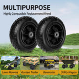 TPXQWL 10" 3.00-4 Flat Free Tire 5/8" Bearing 2.2" Hub for Hand Truck 2PK