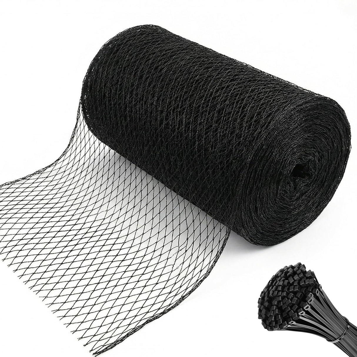 Hortifan 7.5 x 100 FT Bird Netting,1/2" Mesh Garden Netting,100PCS Zip Tie