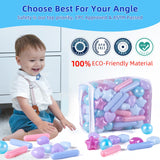 STARBOLO Ball Pit Balls - Pack of 150pcs Crush Proof Plastic Children's Toy Balls Mermaid Ocean Balls for Birthday Party Christmas Water Toy Indoor Outdoor(4 Shapes)