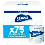 Charmin Professional Commercial Toilet Paper Rolls, Bulk 2-Ply Bathroom Tissue, Individually Wrapped, 450 sheets (75 count)