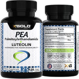Palmitoylethanolamide 630 mg + Luteolin Standardized 98%- Micronized Pea 99% Highly Purified and Bioavailable - Made in USA - Supplement for Men and Women - 120 Veggie Capsules