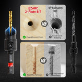 EZARC Countersink Drill Bit Set, 12 PCS Counter Sink Drill Bit Adjustable, #4, #6, #8, #10, #12, Magnetic Extension bit Holder for Woodworking with Storage Box