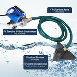 TecHome Water Pump Water Transfer Pump, 115V 1/10HP 330GPH Water Hose Pump, with Suction Hose Kit.