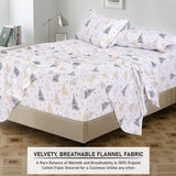 RUVANTI Flannel Sheets King Size - 100% Cotton Brushed King Size Sheets Set - Deep Pockets 16 Inches Bed Sheets - All Seasons Breathable & Extra Soft - Warm & Cozy, 4 Piece, Christmas Tree