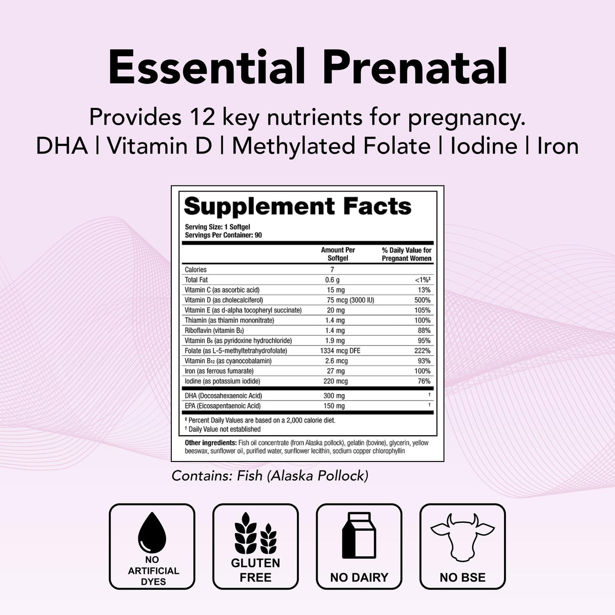 Theralogix TheraNatal One Prenatal Vitamin - 90-Day Supply - Prenatal Multivitamin with DHA, Vitamin D3, Methylated Folate, Iron & More to Support a Healthy Pregnancy* - NSF Certified - 90 Softgels