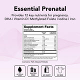 Theralogix TheraNatal One Prenatal Vitamin - 90-Day Supply - Prenatal Multivitamin with DHA, Vitamin D3, Methylated Folate, Iron & More to Support a Healthy Pregnancy* - NSF Certified - 90 Softgels