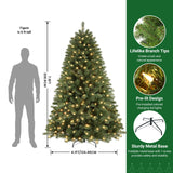 SHareconn 7.5ft Prelit Premium Artificial Classic Spruce Christmas Tree with Pre-lit 350 Warm White Lights, 1170 Branch Tips and Foldable Stand, Perfect Choice for Xmas Decoration, 7.5 FT, Green
