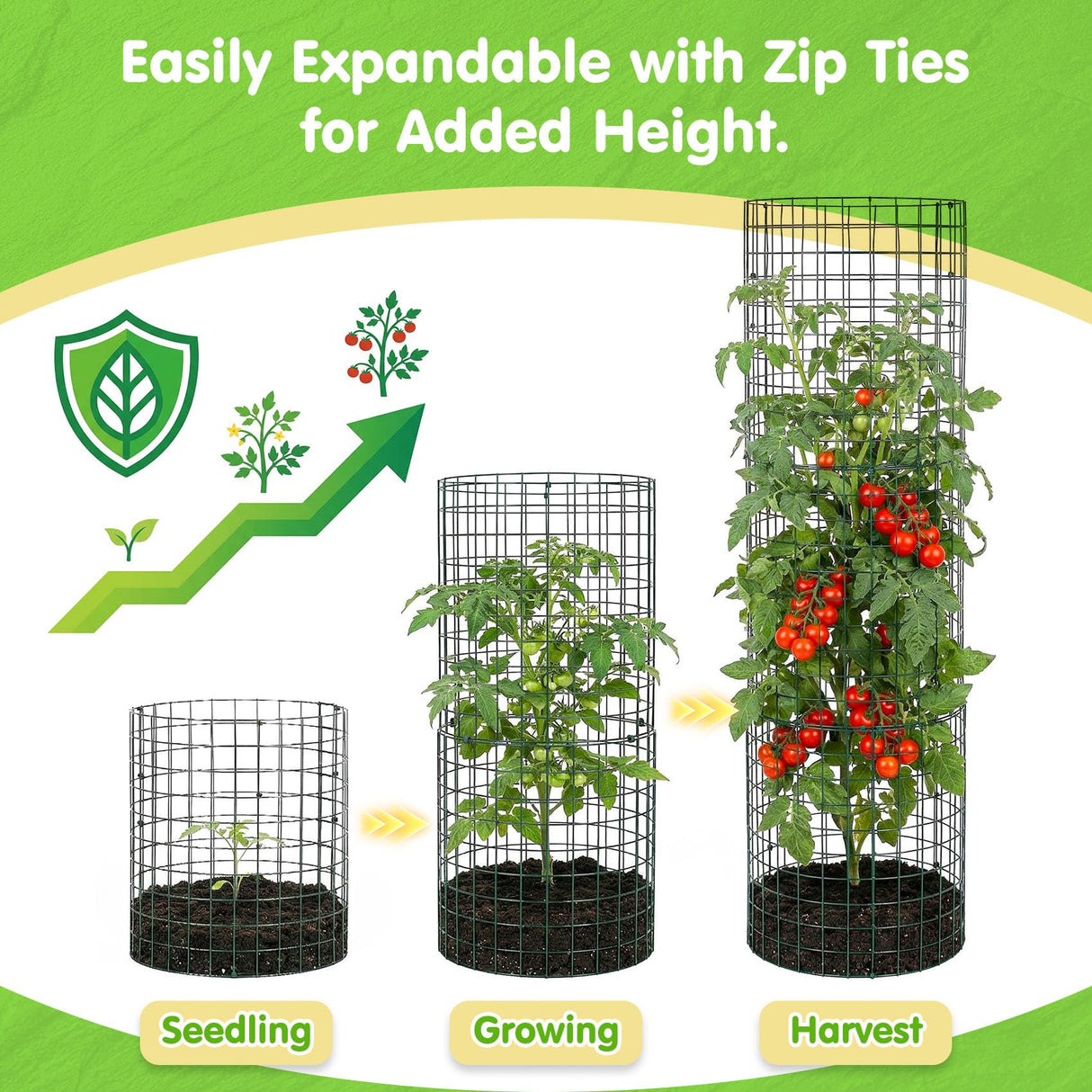 10 Pack Round Plant Protector from Animals – 30pcs 12" × 12" Metal Wire Mesh Garden Plant Cages Wire Plant Covers Pre-Bent Metal Mesh for Seedling Raised Bed Garden Protection for Vegetables Flower