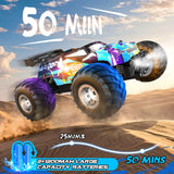 Remote Control Car, 1:18 2WD Off-Road RC Truck 20 KM/H, All-Terrain RC Cars with Headlights, BodyLights, 2.4GH Rechargeable Remote Control Monster Truck, Christmas or Birthday Gift Toys for Boys Girls