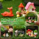 GGSTDDUP 65 Pcs Fairy Garden Accessories Mini Resin Animals Figures