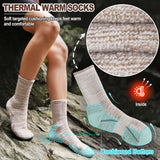 Sandsuced Merino Wool Hiking Socks Thermal Warm Winter Cozy Outdoor Crew Socks 5 Pairs Gift Stocking Stuffers for Women Men(Black/Khaki/Gray,M)