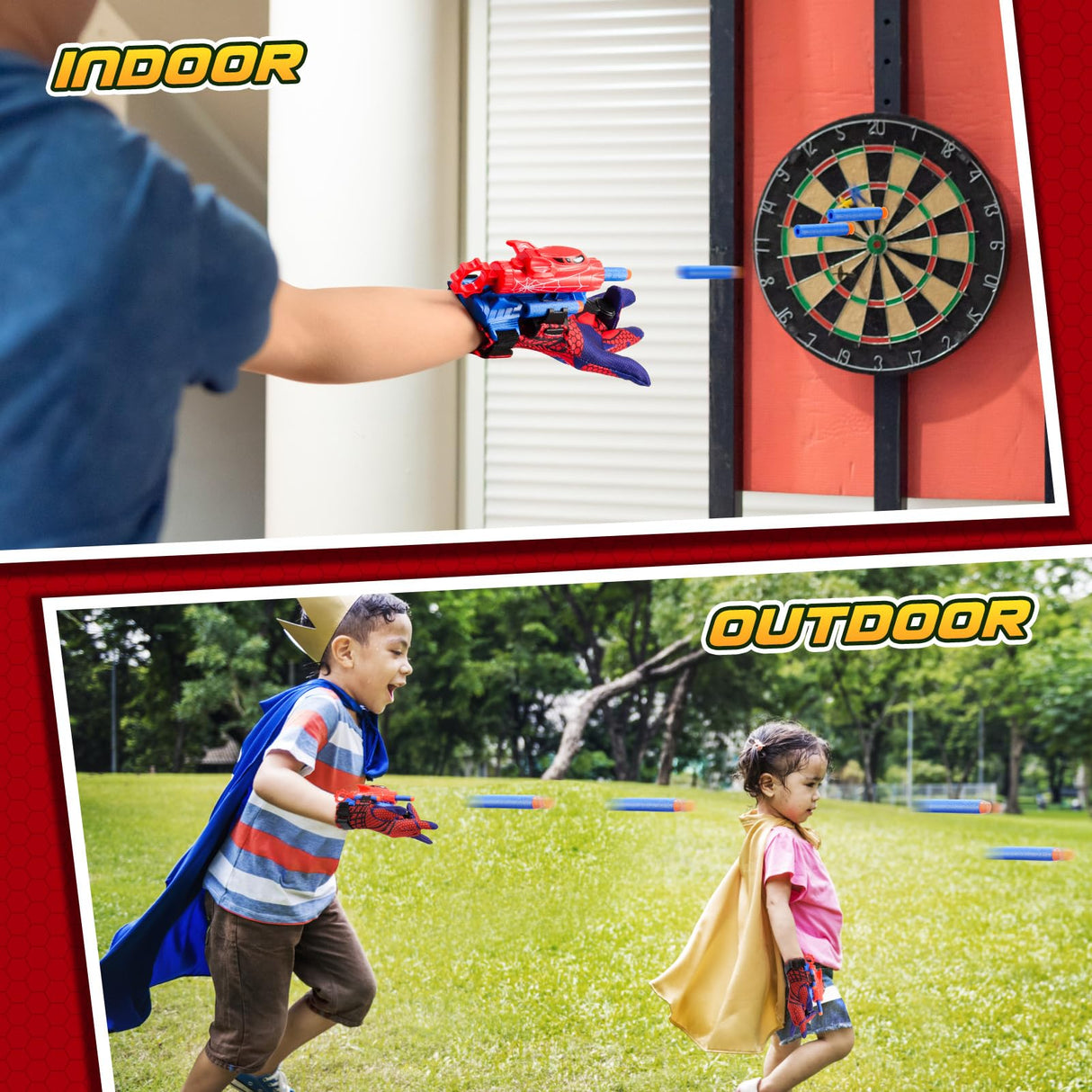 Web Shooters Toy for Kids,Toys for 3-12 Year Old Boys Web Slinger Boy Toy with Glove Launcher,Toys for Age 5-7 4-6 6-8 Outdoor Game for Birthday Halloween Christmas Easter Gifts for 3-8(2 Pair)