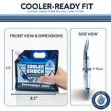 Cooler Shock Reusable Ice Packs for Cooler, 8.5"x7.5" - Long Lasting Cold Freezer Packs for Coolers and Lunch Boxes - Cooler Ice Packs for Camping Gear, Fishing, Road Trips, Beach Must Haves