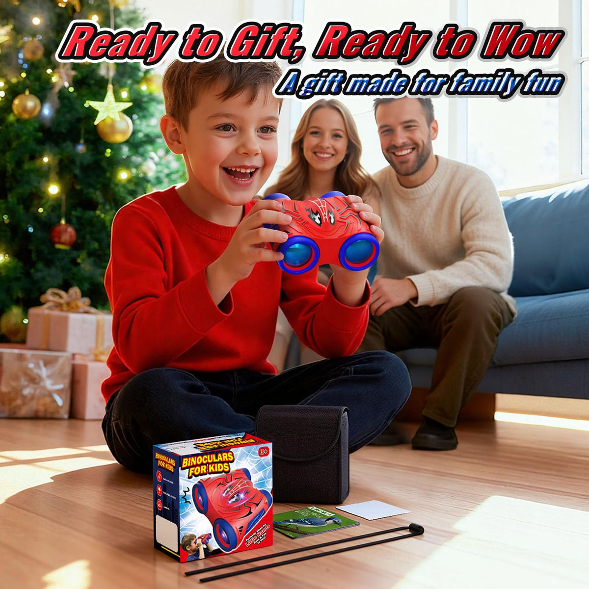Boy Toys Age 3-12,Binoculars for Kids with Bird Watching Manual&Compass