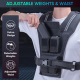 APEXUP Adjustable Weighted Vest Men 20lbs/30lbs/40lbs Weights with Reflective Stripe, Weight Vest Woman Workout Vest for Strength Training Running Walking (20 lbs)