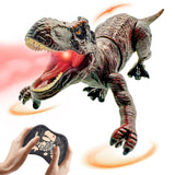 Moskiddo Remote Control Dinosaur Toys for Kids 3-5, 5-7, 8-12, 10-12, Electronic RC T Rex Dino Robot Toy for Boys, Top Christmas & Birthday Gifts for 6 7 8 9 10 11 & 12 Year Old Boys (Color: Brown)