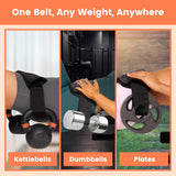 Dumbbell Hip Thrust Belt for Weights, Kettlebells & Plates | Booty Belt for Glute & Hamstring Strengthening | Non-Slip Neoprene Padding | Booty Trainer for Women and Men (Peach Fuzz)