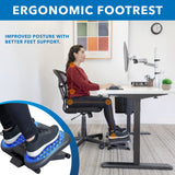 Mount-It! Ergonomic Under Desk Footrest with 3 Height Levels |Height Adjustable Tilting Foot Stool | Home Office Footrest with Massage Surface for Improved Circulation (MI-7801)
