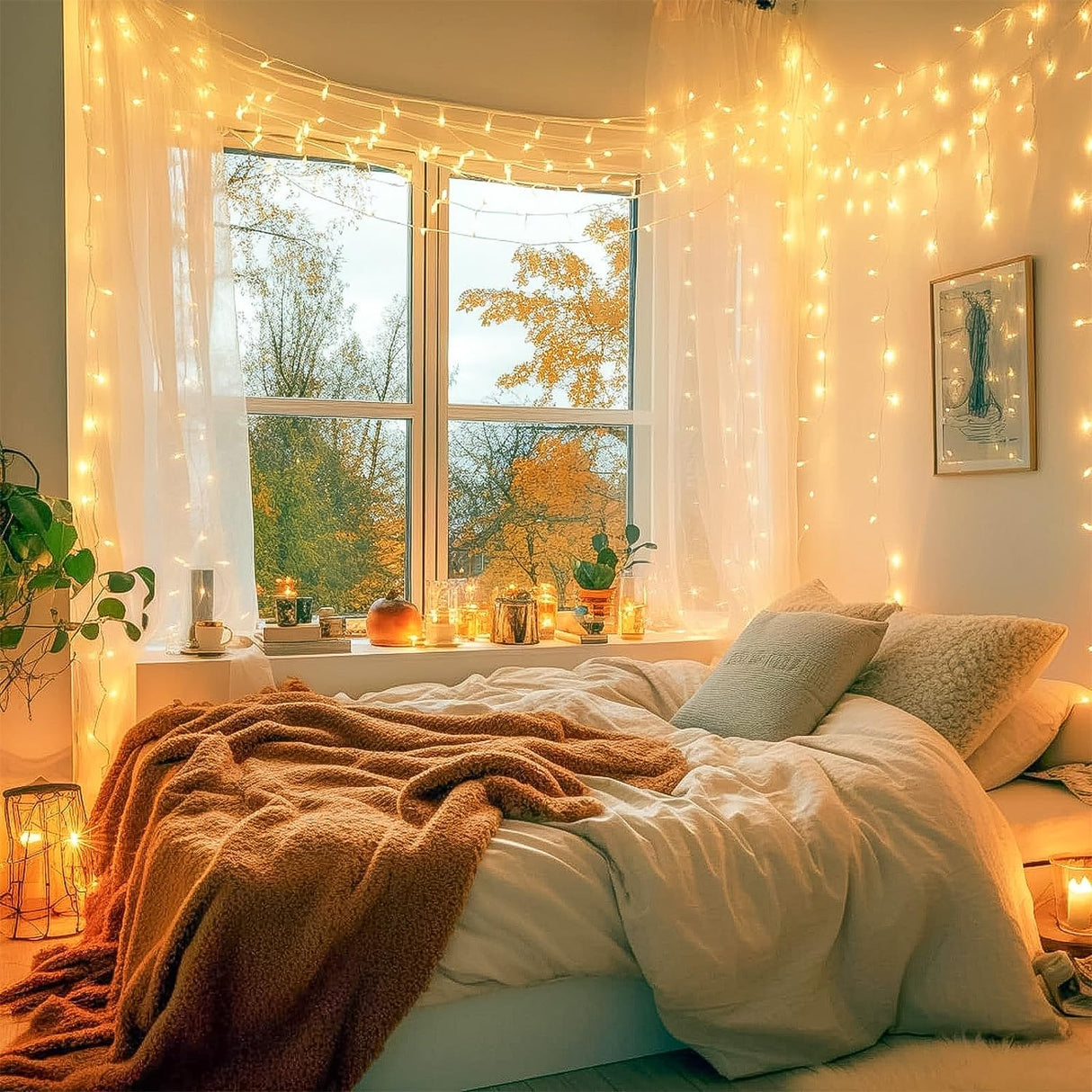 Connectable 240LED 88Ft 13Modes String Lights Indoor Outdoor Clear Wire | Warm White Christmas Lights | Twinkle Fairy Light Plug in with Timer for Bedroom Classroom Tree Decor