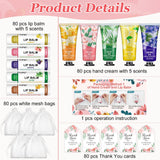 80 Sets Bulk Hand Cream and Bulk Lip Balm Gifts, Mothers Day Gifts, Baby Shower Party Favors and Bridal Shower Gifts for Guests with Thank You Card Organza Bags, Teacher Appreciation Gifts for Women