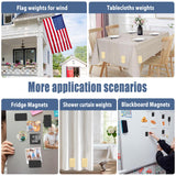 16pcs/52oz Outdoor Curtain Weights, Upgraded Heavier-Duty Waterproof Curtain Magnets Weights Outdoor, for Home Patio Drapery, Shower, Flags, Tablecloth to Stop Heavy Wind (Black, 8pairs)