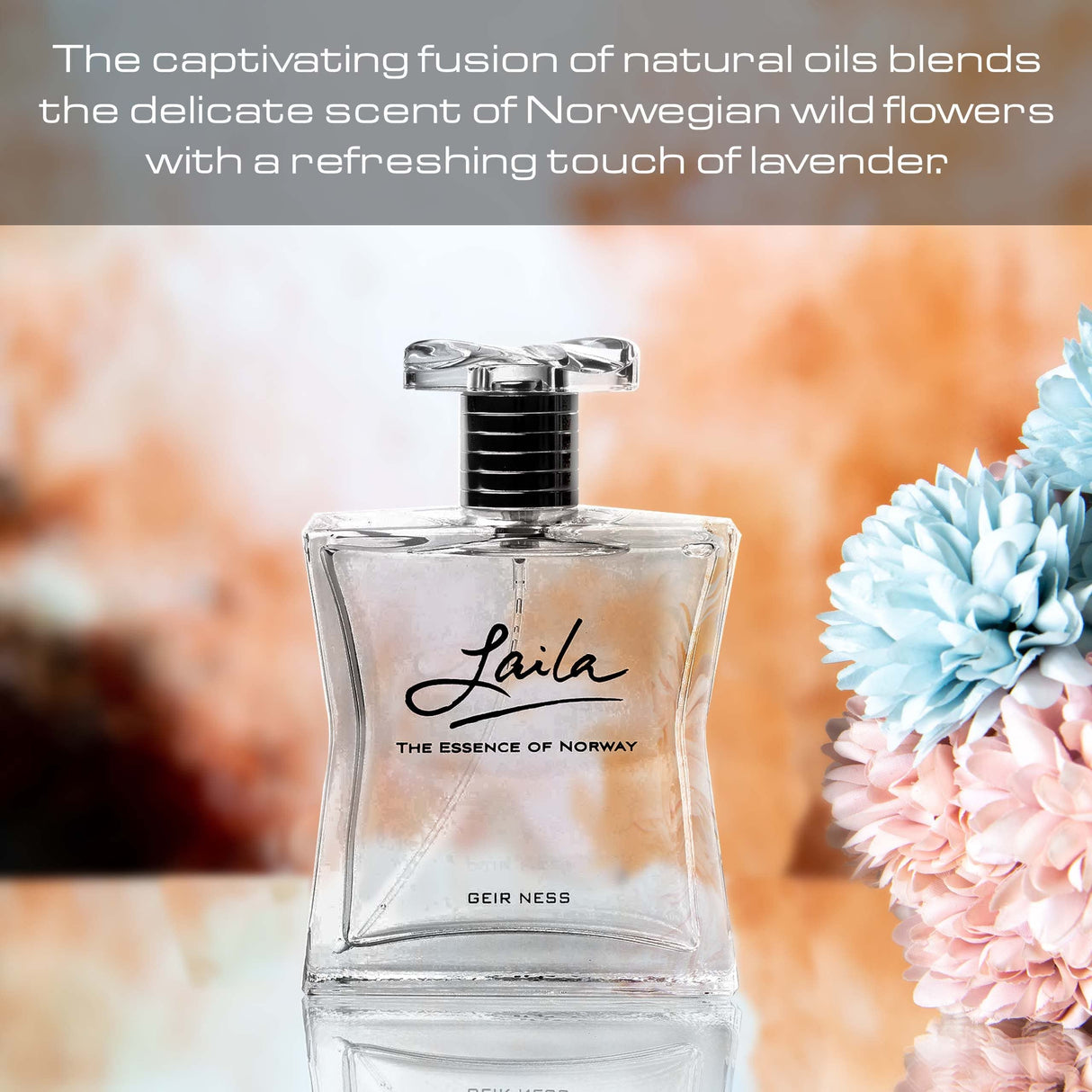 Geir Ness Laila Eau de Parfum Spray - Long Lasting Fresh, Airy and Clean Fragrance for Women - Blend of Fruity and Floral Scent - 3.4 oz
