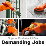 Raxwell Powder Free Nitrile Gloves - Puncture-Resistant Work Gloves with Grip - Heavy-Duty Protection for Mechanics - High-Visibility for Food Service & Medical Use - X-Large, Orange, Pack of 100