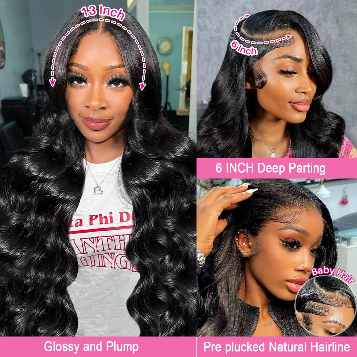 Leicymens 28 INCH 13x6 Lace Front Wigs Human Hair Body Wave Lace Front Wigs Human Hair Pre Plucked With Baby Hair Glueless Wigs For Black Women Hd Lace Front Wigs 180% Density